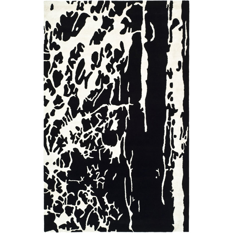 Tapis noir / blanc cassé Amica, Rectangle 5 pi x 8 pi