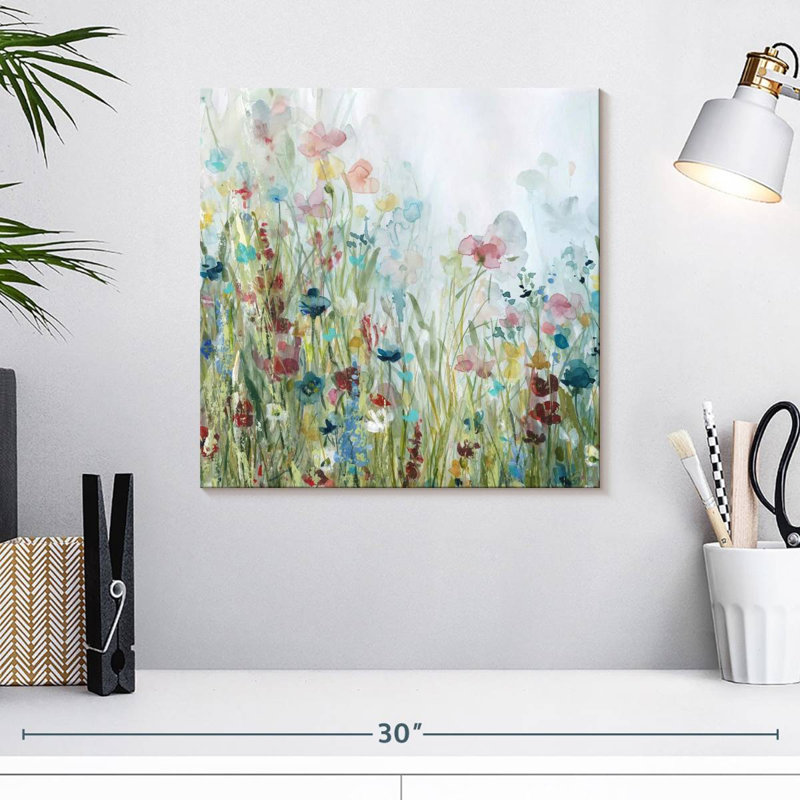 Champ de fleurs sauvages I, H 16 po x l 16 po