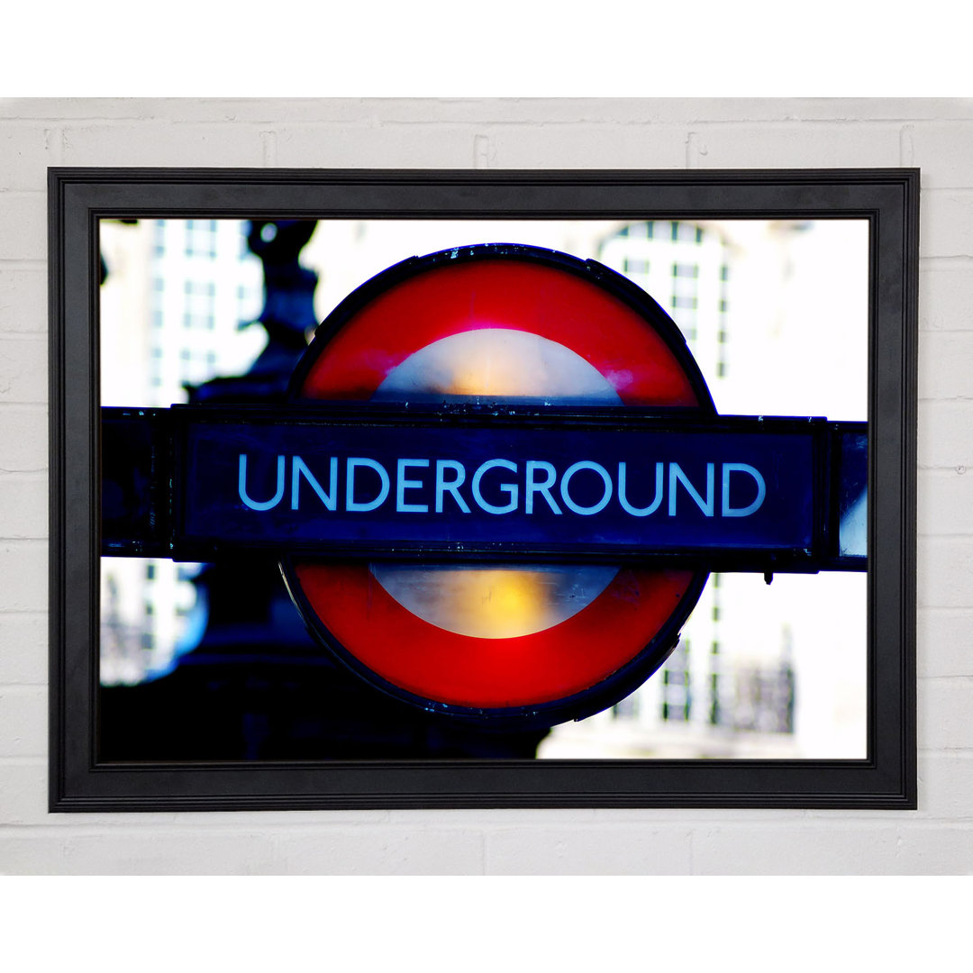 London Underground Schild Gerahmter Druck