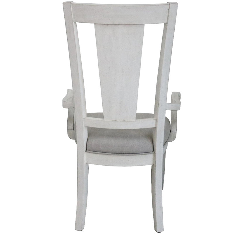 2 fauteuils de salle à manger gris et blanc patiné - sièges rembourrés, dossier à lattes, fauteuil chic en lin confortable