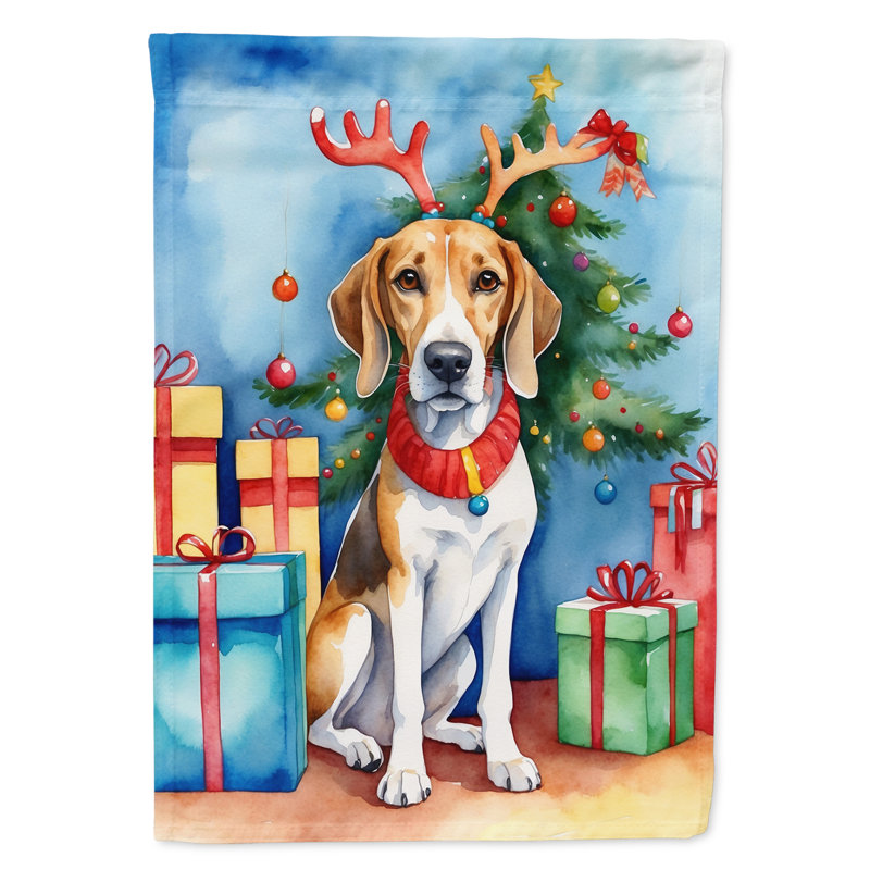 Drapeau de Noël renne de jardin, Foxhound américain