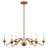 6-Light 28.74"In.Candle Style Classic / Traditional Antique Brass Chandelier With Hand-Woven Hemp Rope Decoration