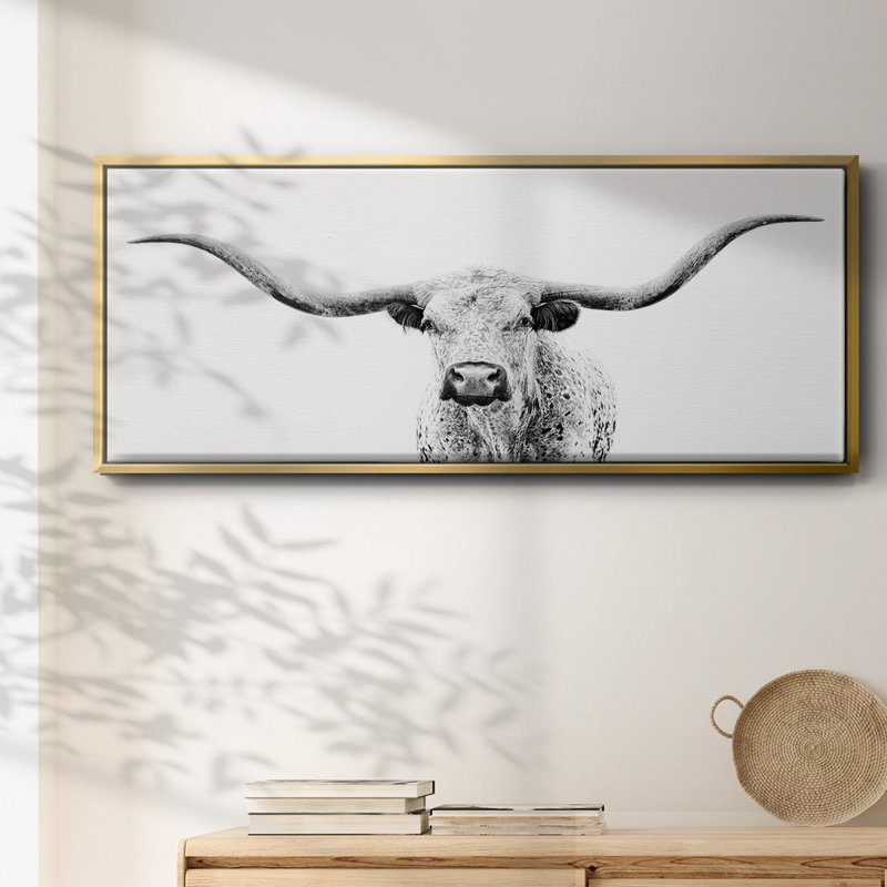 «Longhorn Gaze», toile encadrée