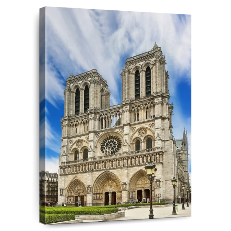 Lilie au-dessus de Notre-Dame de Paris, H 45 po x l 30 po