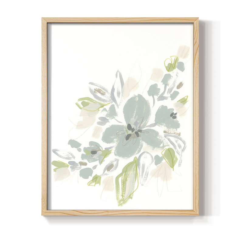 «Seafoam Petals II», reproduction encadrée - bois massif, Naturel, H 11 po x l 9 po