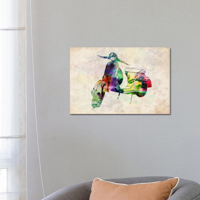 Scooter Vespa (Urban) by Michael Tompsett - Wrapped Canvas Painting