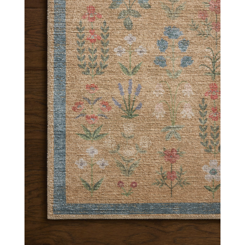 Rifle Paper Company x Loloi Edinburgh Wheat / Multi  Area Rug, Runner 2' x 5',  Wheat/Multicolor 