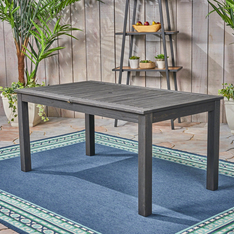 Table de salle à manger extensible pour l'extérieur, Gris foncé