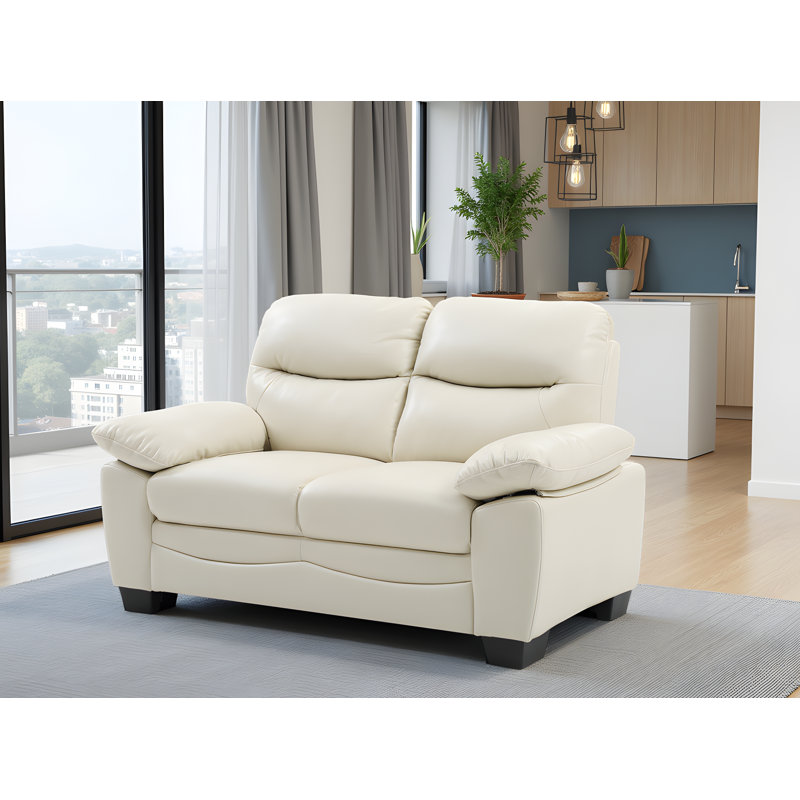 Causeuse en similicuir perle Londonderry, Perle