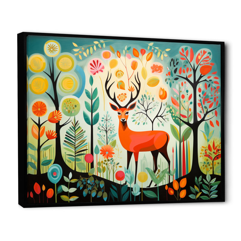 «Green Mid Century Mod Nature I - Abstract Midcentury», art mural, Cadre flottant noir, H 12 po x l 20 po x P 1 po