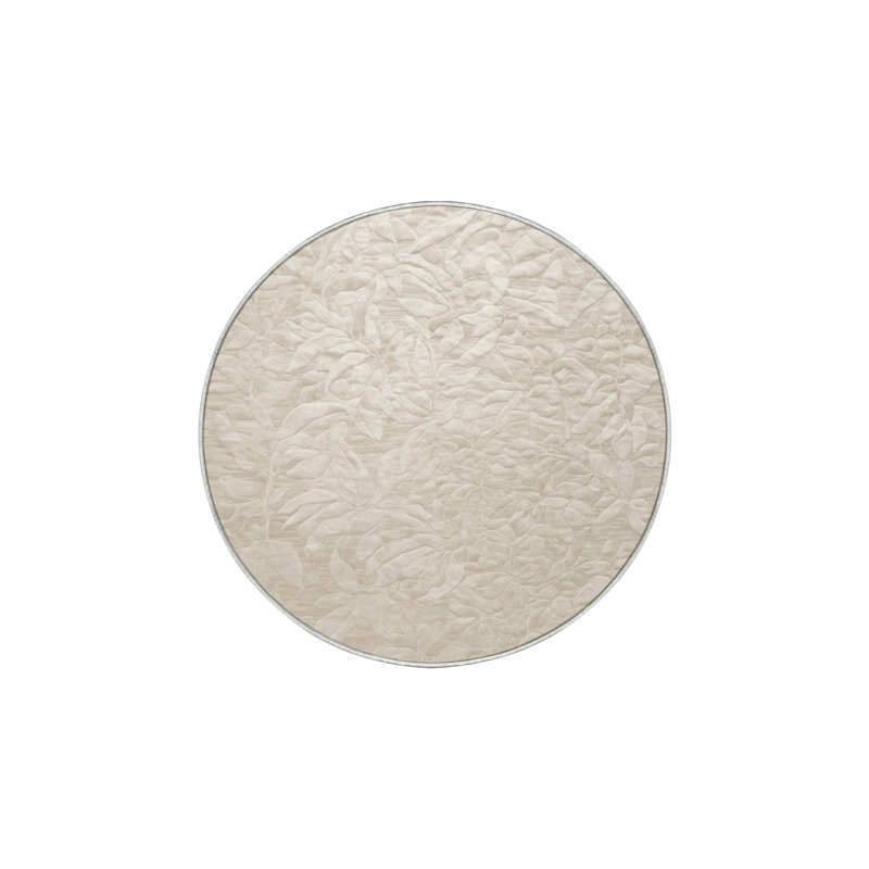 Tapis beige lavable à la machine, Rond 3 pi