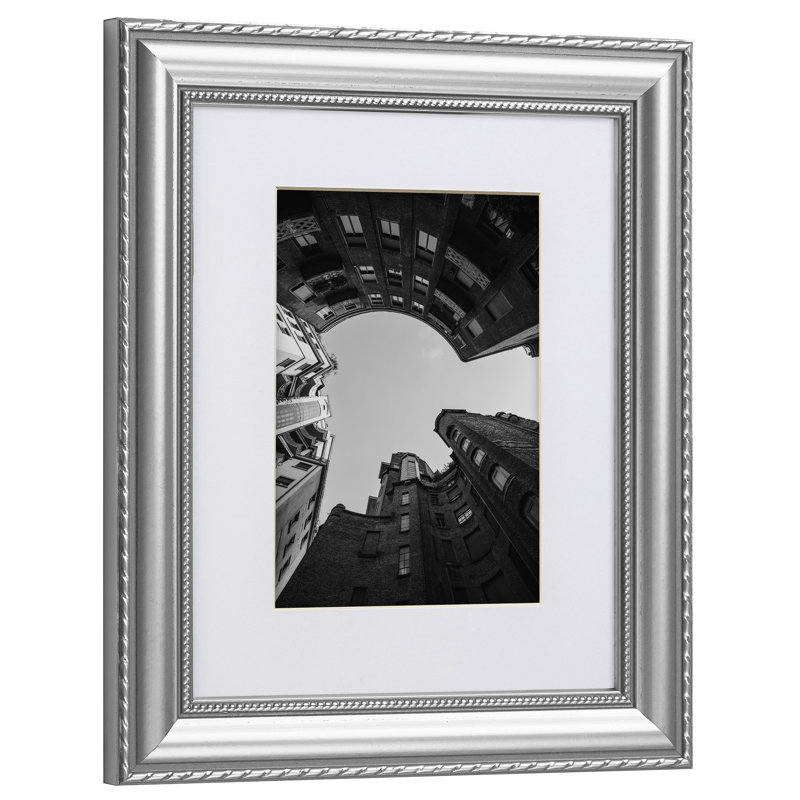 Rijeta Silver Solid Wood Picture Frame - Set of 4 with Mat, 13" x 15" Matted to 9" x 12"