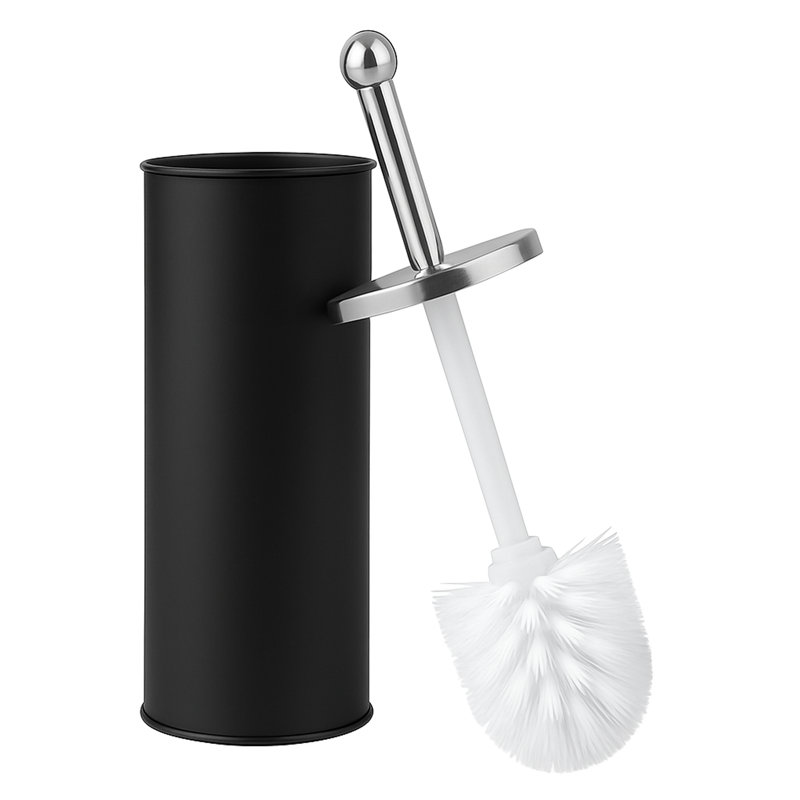 Fillingham Free-Standing Toilet Brush and Holder, Black