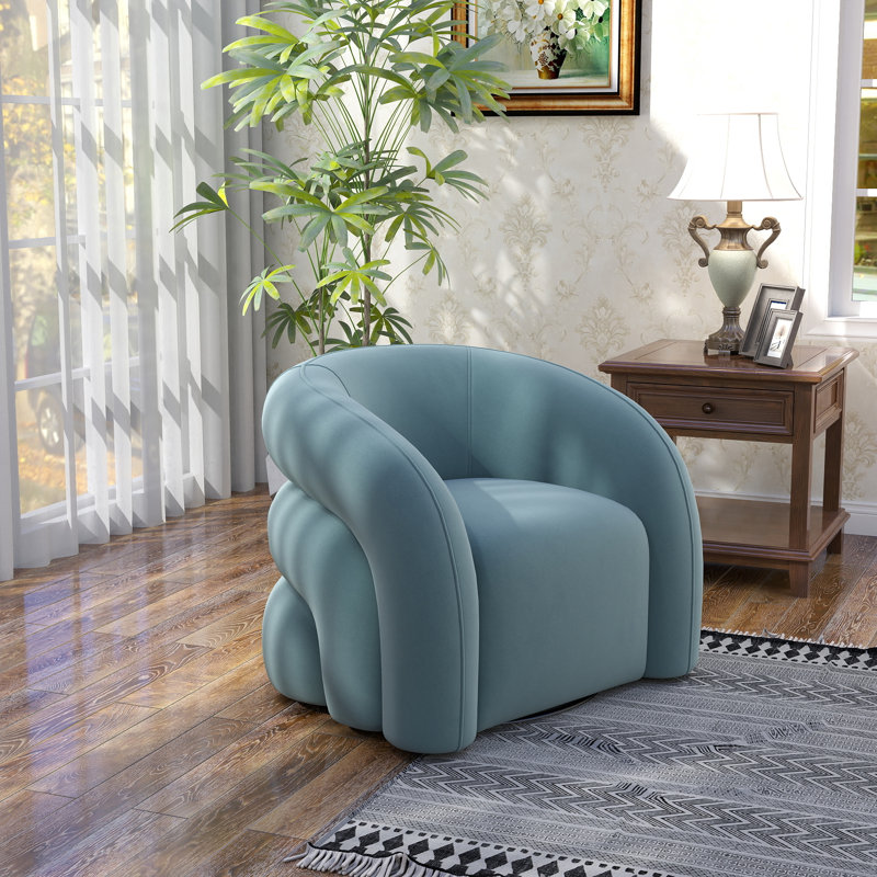 Fauteuil demi-tonneau pivotant Bricyn, Bleu