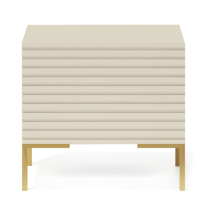 Alantis 46cm W Manufactured Wood Bedside Table, Beige