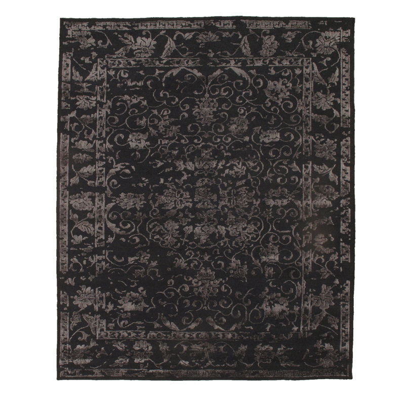 Wool Oriental Area Rug in Black