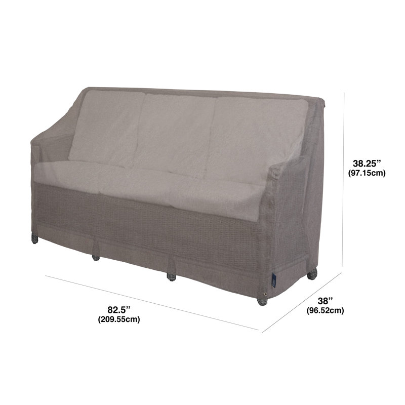 Modern Leisure Garrison Patio Loveseat Cover, Waterproof, 66"L x 40"W x 39"H, Granite, 38.25" H x 82.5" W x 38" D