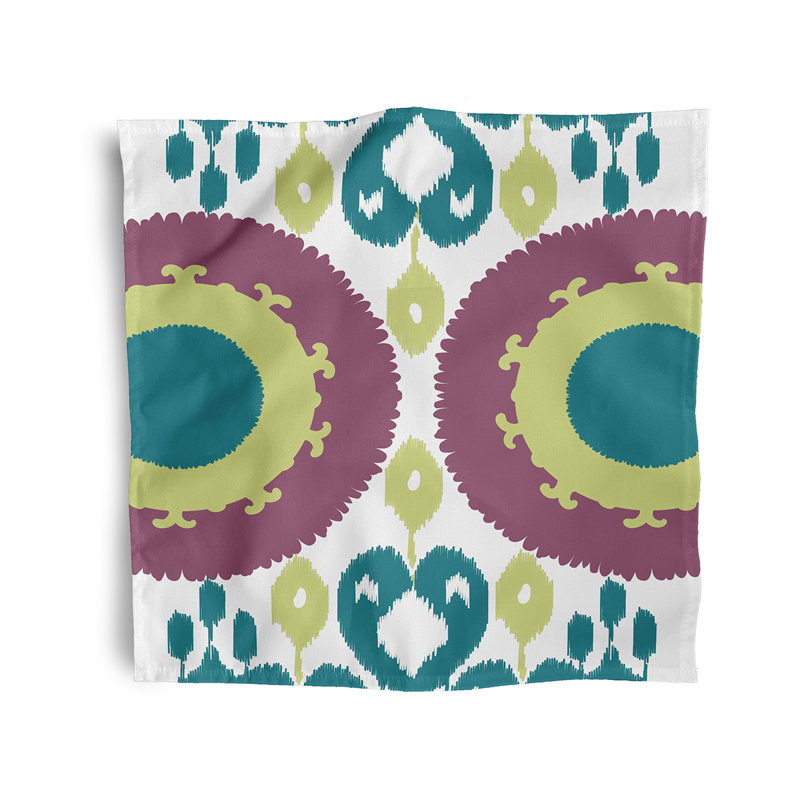 Feltner Polyester Geometric Square Napkin, Purple