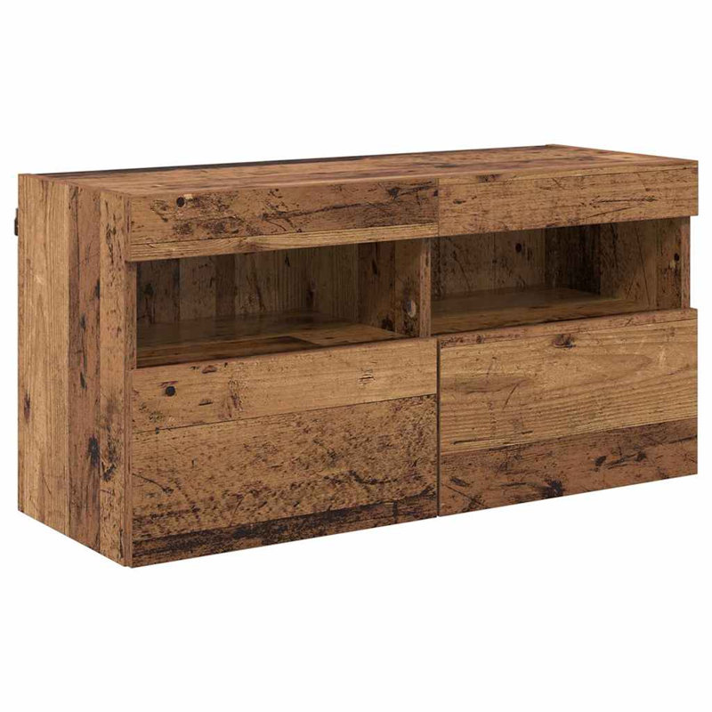 Unfinished TV Stand, 40cm H x 80cm L x 30cm W, Old Wood