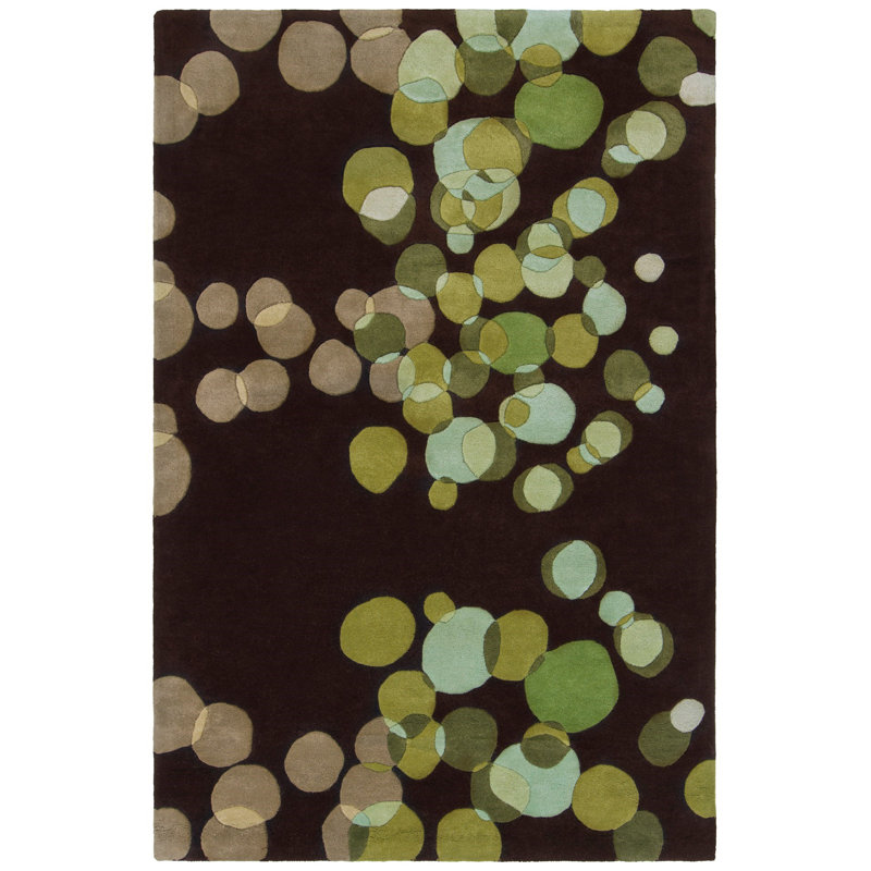 Tapis à motif de cercles géométriques à motif de cercles géométriques en brun, vert et bleu Samual Authentic