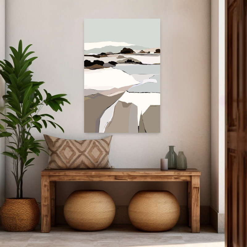 Art mural mural de paysage moderne abstrait minimaliste, H 48 po x l 32 po