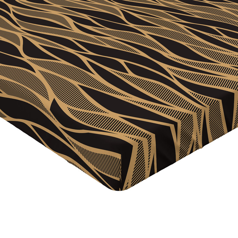Ambesonne Nature Fitted Sheet Leaves Botanical Style Art, California King Fitted Sheet, Cocoa/Dark Taupe/Gray Abstract