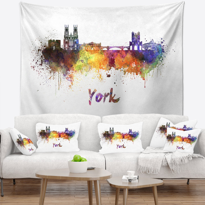 Tapisserie d'horizon de york Cityscape, H 32 po x l 39 po