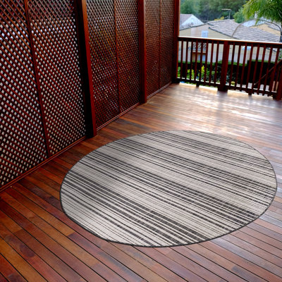 Tapis gris à rayures Waikiki