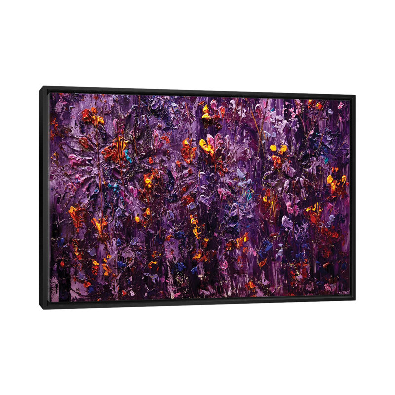«Swiger Purple Scent II», reproduction sur toile, Toile avec cadre noir, H 32 po x l 48 po x P 1,5 po, Pas de tapis