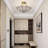 4-Light Brass Lotus Semi-Flush Mount Ceiling Light