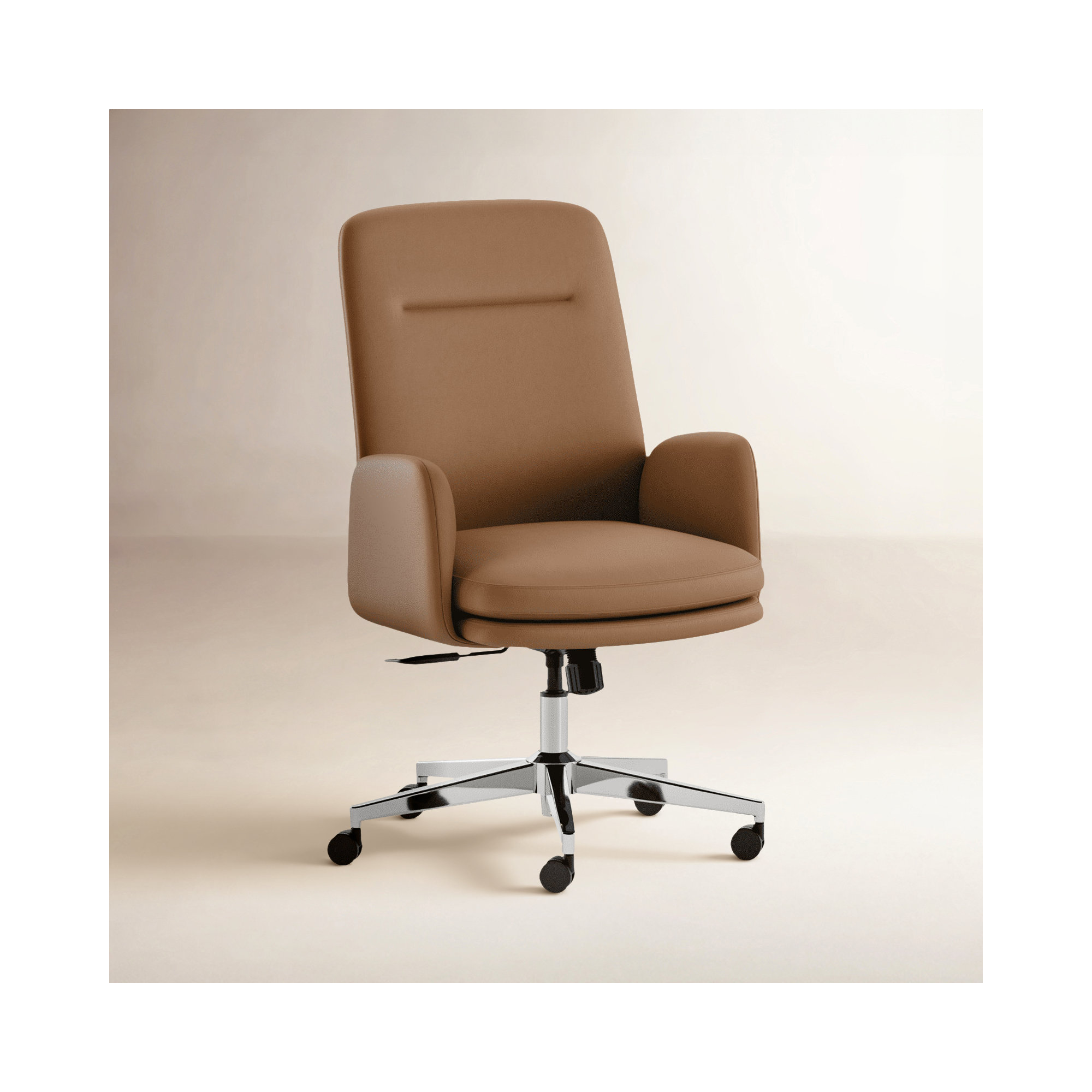 Softside Chair - High Back - Vegan Leather, 40.5", Chrome, Canyon