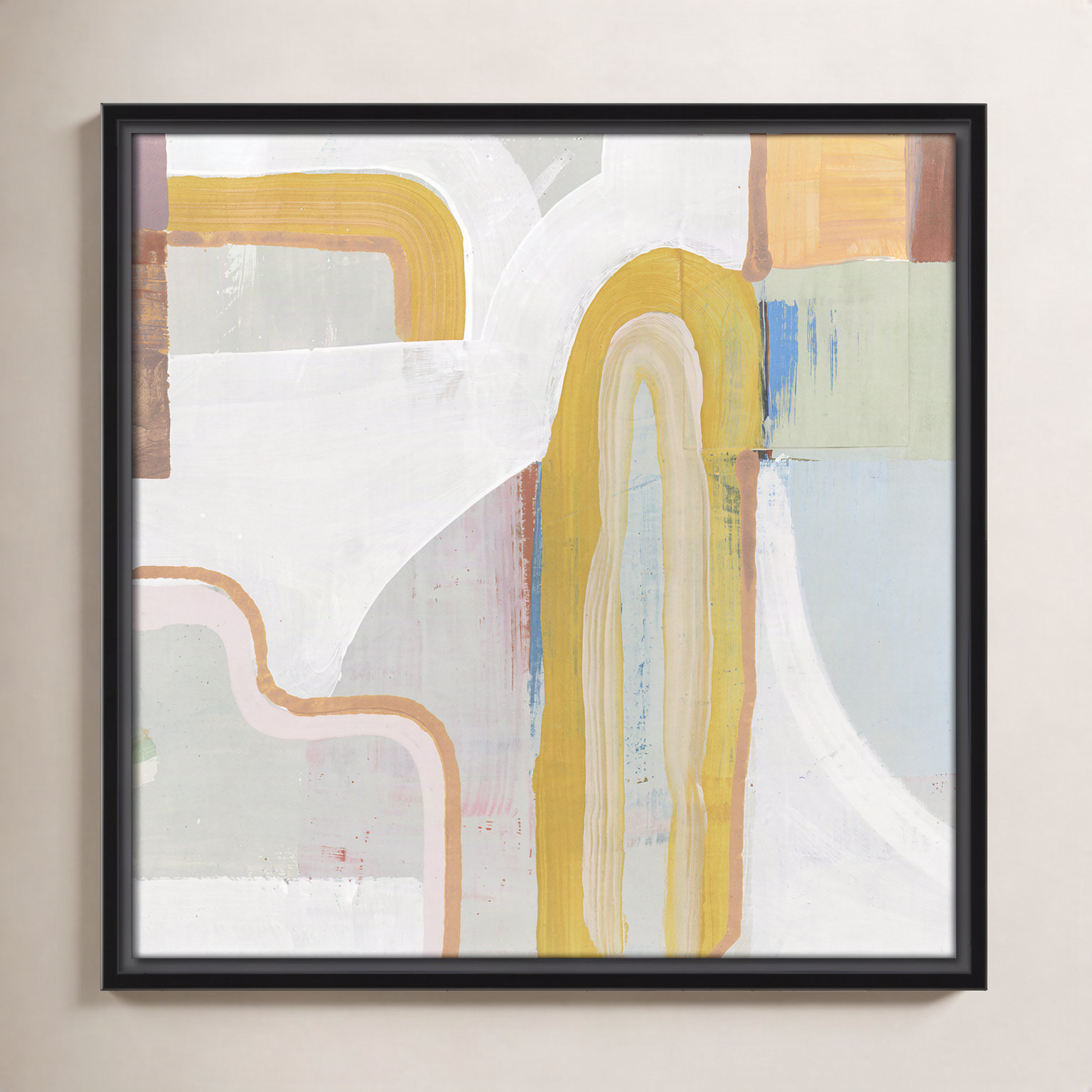 Copeland "Together Again II" Painting by Cartissi, 17.5" H x 17.5" W x 2" D, Black