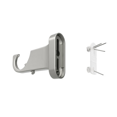 Geo Pin-Point 1" Adjustable Single Curtain Rod, No Drill Installation, Includes Brackets & Hardware, 42 to 120", Nickel