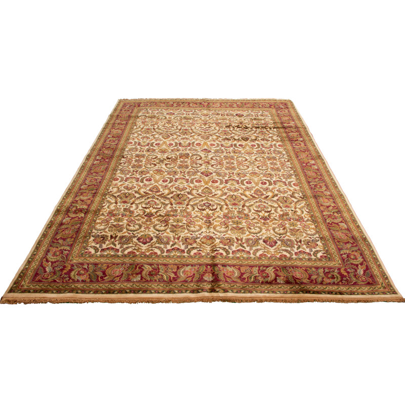 One-of-a-Kind Rectangle 11'10" X 17'10" New Age Wool Area Rug in Ivory