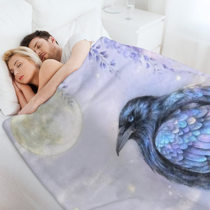 Jeté en flanelle de luxe Blue Wisteria, 50 x 60 po
