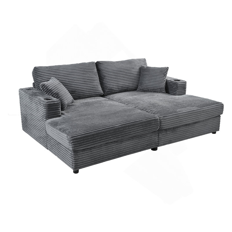 Canapé-lit 86,5 po, Gris foncé