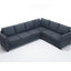 Canapé-lit modulaire à 6 places, canapé-lit en forme de L, gris, avec coussins de dossier confortables et construction pour le bureau