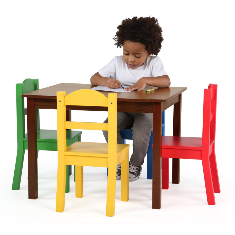 Ensemble de table de jeu / d'activité rectangulaire avec chaises pour enfant Aztlan, Brun foncé / Primaire