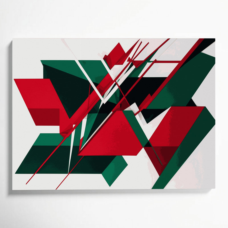 «Geometric Abstraction 39», art mural sur toile grise, H 16 po x l 20 po