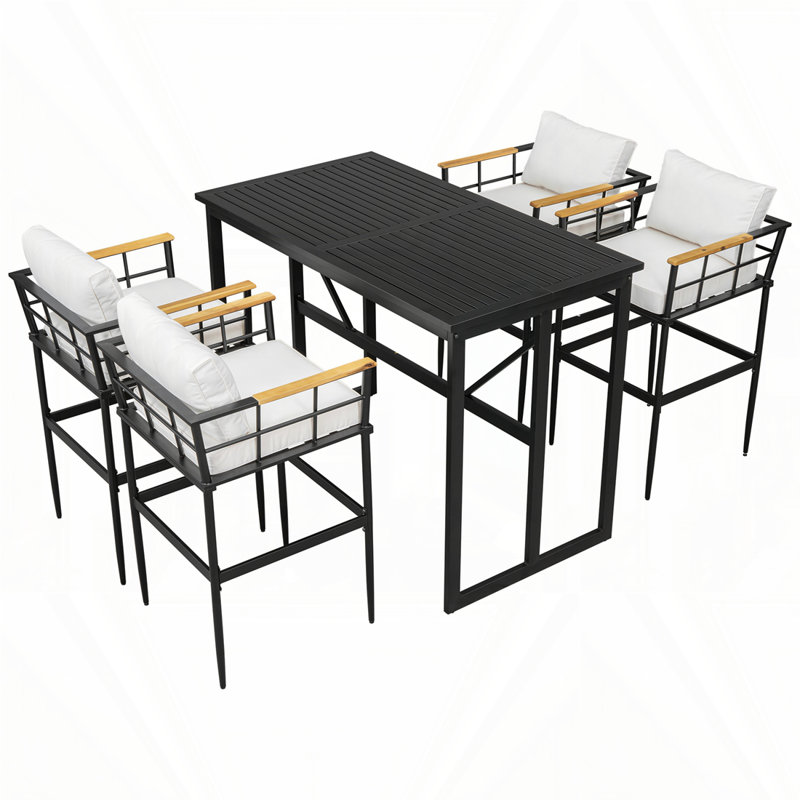 Iron Outdoor Dining Set, Beige