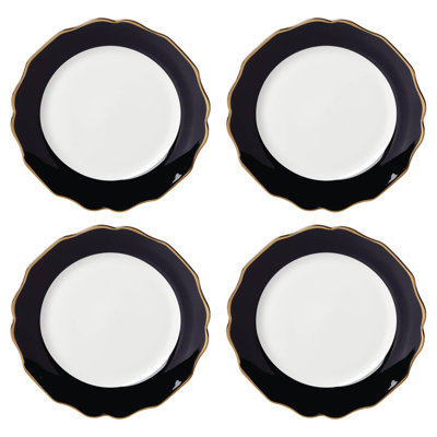 Ensemble de 4 assiettes noires Lenox Contempo Luxe