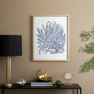 «Summer Herb Garden Sketches II», reproduction encadrée - bois massif