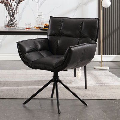 Deltha Faux Leather Swivel Armchair
