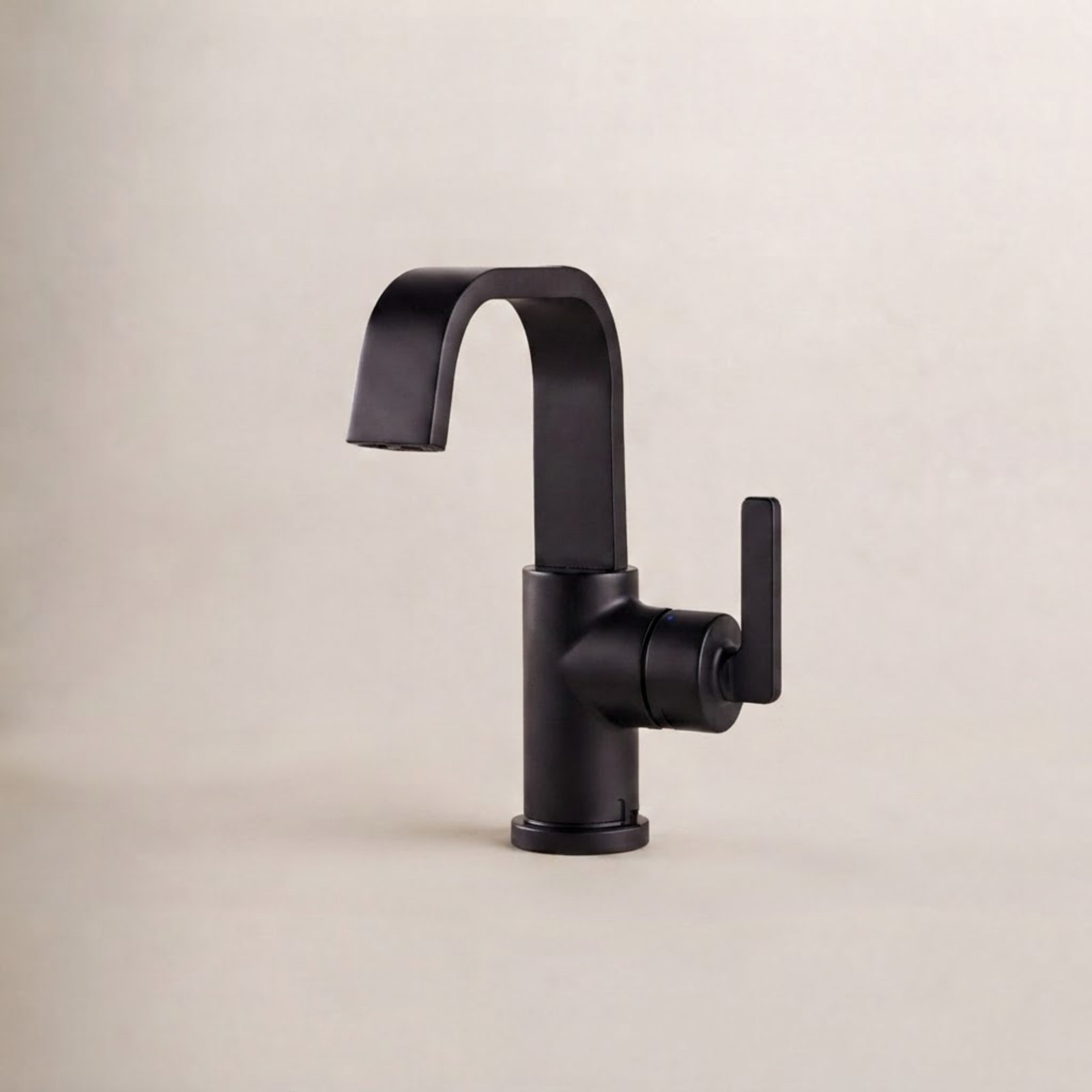 Single-Hole Bathroom Faucet with Drain, Matte Black