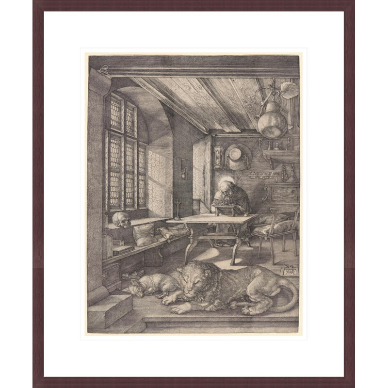St. Jerome in His Study by Albrecht Dürer -Framed Giclee Print, 21.36" H x 17.75" W