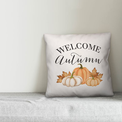  Welcome Autumn Leaves Square Pillow Cover & Insert