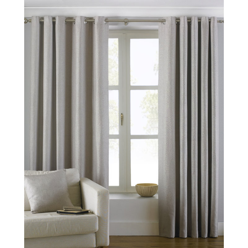 Sheer Curtain Pair, 168 W x 183 D cm, Natural Beige