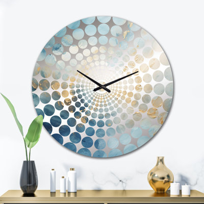 Horloge murale en marbre doré et blanc Geode