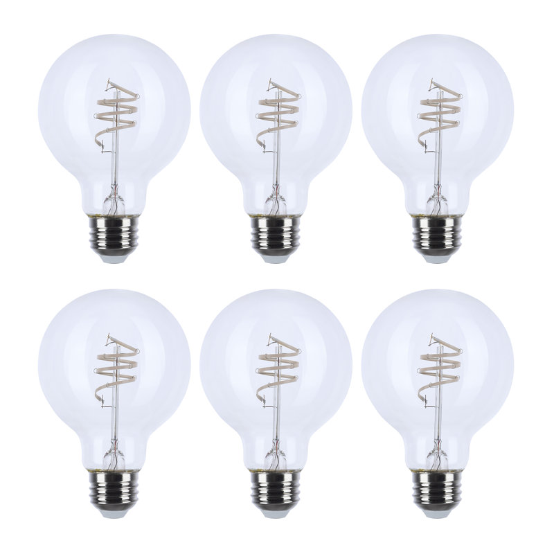 6 Watt LED - Flex Gray Coil Filament - G25 - Medium Base - 2700K CCT - Clear - 120 Volt