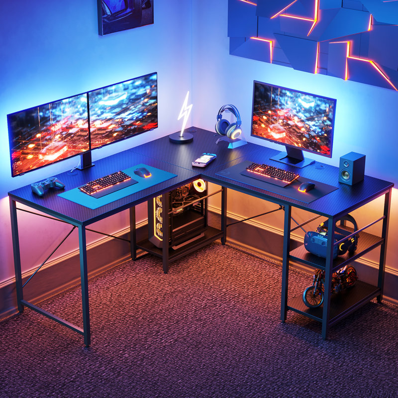 Fortson L-Shape Computer Desk, Black
